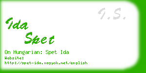 ida spet business card